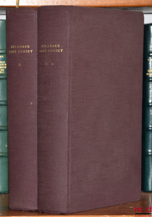 [Mélanges Crozet] – MÉLANGES OFFERTS À RENÉ CROZET à l’occasion de son soixante-dixième anniversaire, édités par Pierre Gallais et Yves-Jean Riou