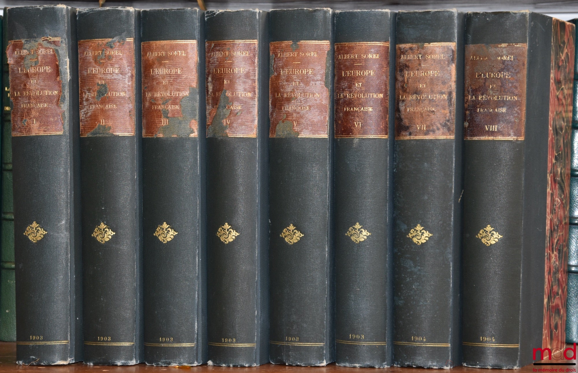 SOREL (Albert) – EUROPE AND THE FRENCH REVOLUTION: Vol. I: Political Customs and Traditions (6th ed., 1903); Vol. II: The Fall of the Monarchy (5th ed., 1903); Vol. III: The War Against Kings, 1792-1793 (4th ed., 1903); Vol. IV: Natural Limits,