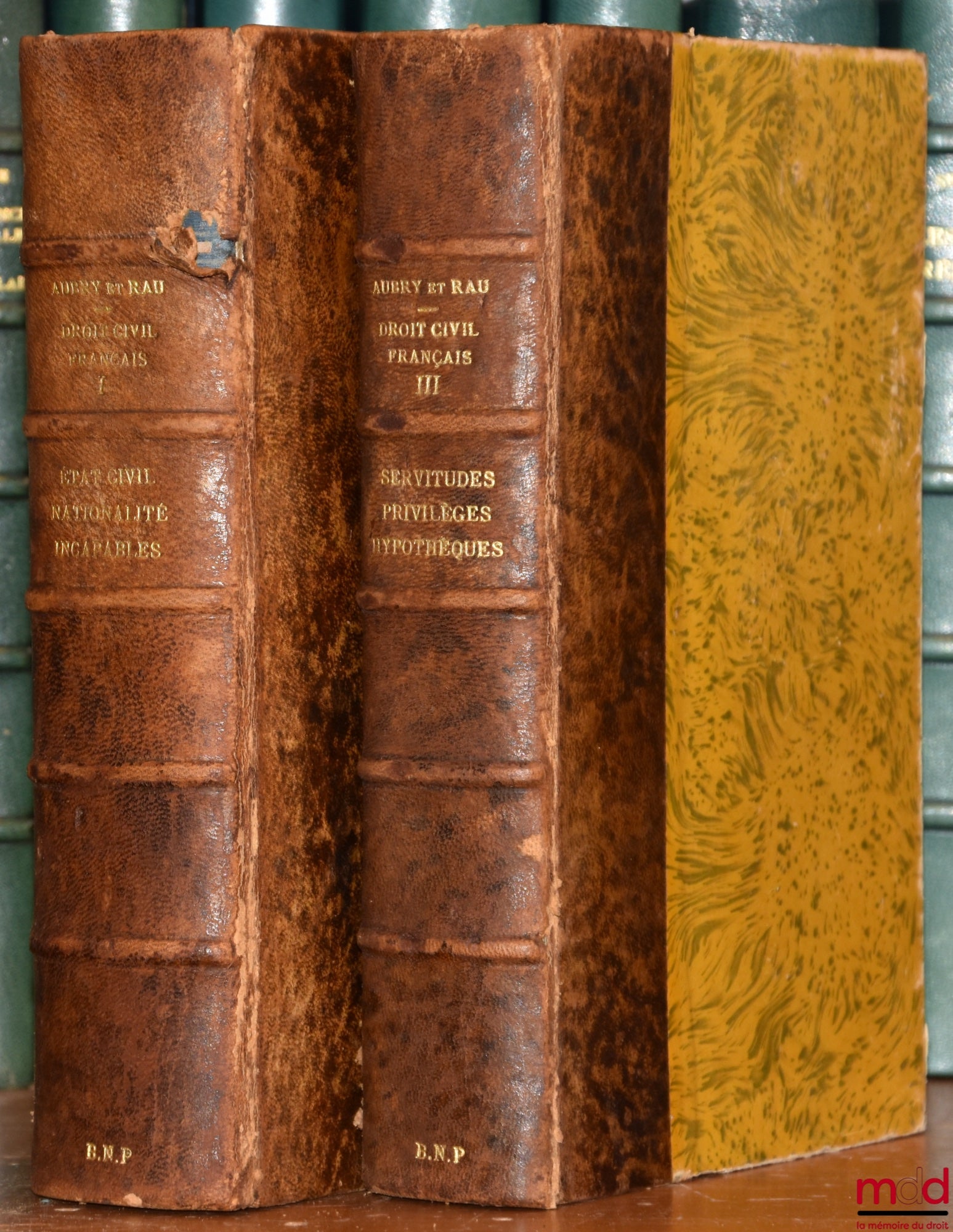 AUBRY (Charles) et RAU (Charles-Frédéric) – COURS DE DROIT CIVIL FRANÇAIS D’APRÈS LA MÉTHODE DE ZACHARIÆ, 6e éd. revue et mise au courant de la législation et de la jurisprudence par Étienne Bartin : t. I : État civil, nationalité, incapables ; t. III : S