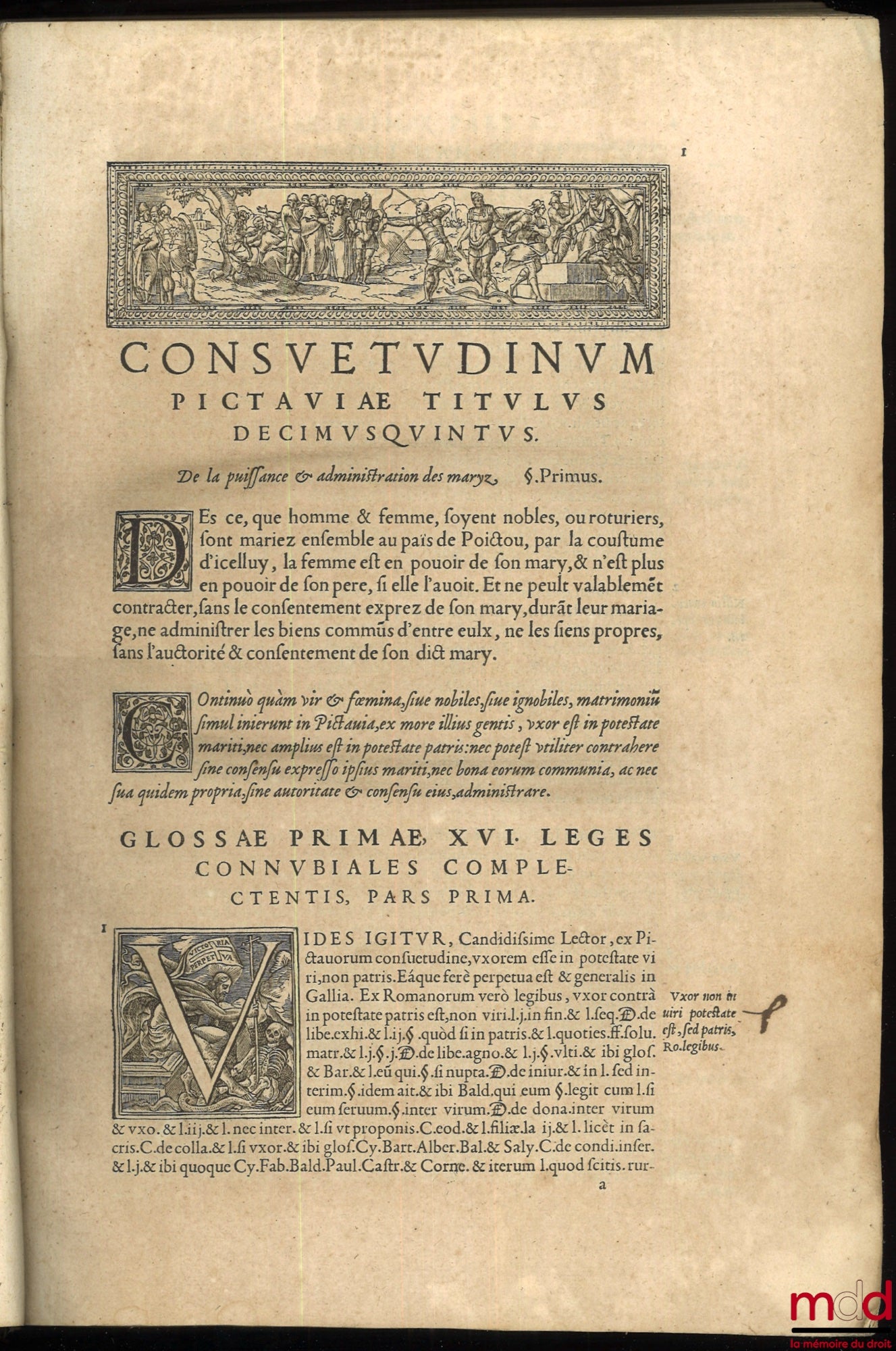 TIRAQUELLI (Andreæ) [TIRAQUEAU (André)] – REGII IN CURIA PARISIENSI SENATORIS, EX COMEMENTARIIS IN PICTONUM CONSUETUDINES, SECTIO, DE LEGIBUS CONNUBIALIBUS, ET IURE MARITALI, Quinta hac, eademq postrema editione, ab autore ipso diligentissimè recognita, t
