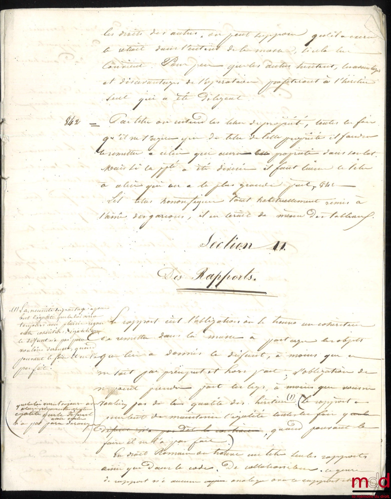 [Manuscrit], Anonyme – NOTES PRISES AU COURS DE M. BUGNET, PROFESSEUR À LA FACULTÉ DE PARIS EN 1842