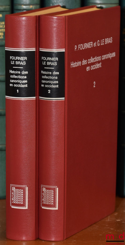 FOURNIER (Paul) et LE BRAS (Gabriel) – HISTOIRE DES COLLECTIONS CANONIQUES EN OCCIDENT DEPUIS LES FAUSSES DÉCRÉTALES JUSQU’AU DÉCRET DE GRATIEN, t. I de la réforme carolingienne à la réforme grégorienne ; t. II de la réforme grégorienne au décret de Grati