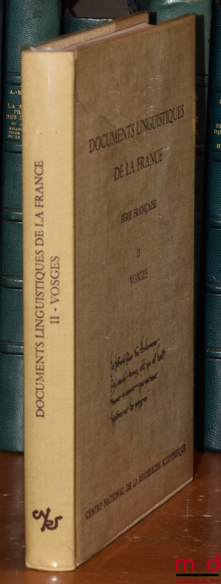 LANHER (Jean) – LINGUISTIC DOCUMENTS OF FRANCE (French Series), Published by Jacques Monfrin with the assistance of Lucie Fossier, vol. II: Charters in French prior to 1271, preserved in the Vosges department, coll. Documents, Study