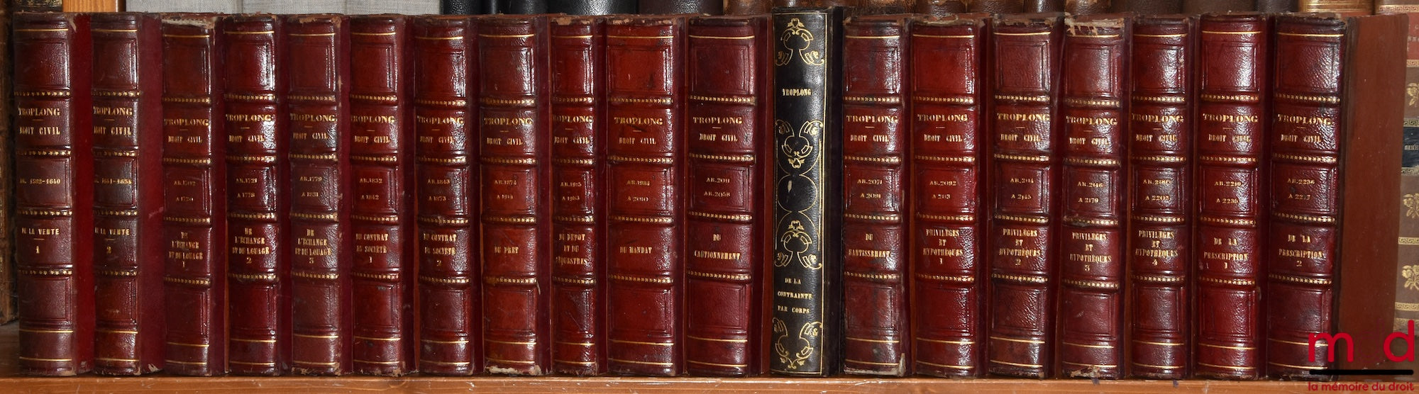 TROPLONG (Raymond-Théodore) – LE DROIT CIVIL EXPLIQUÉ SUIVANT L’ORDRE DES ARTICLES DU CODE DEPUIS ET Y COMPRIS LE TITRE DE LA VENTE, Ouvrage qui fait suite à celui de M. Toullier, mais dans lequel on a adopté la forme plus commode du commentaire : 1re Sér