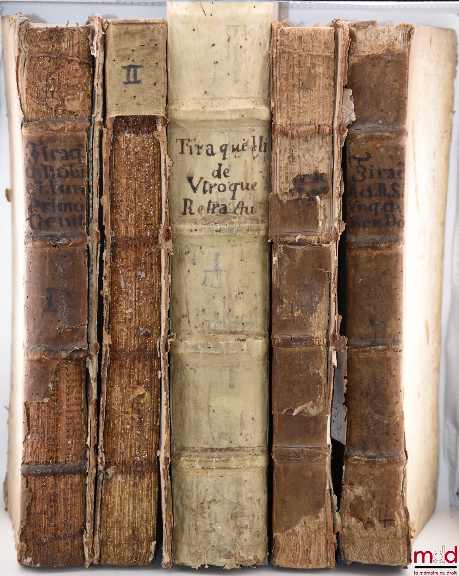 TIRAQUELLI (Andreæ) [TIRAQUEAU (André)] – REGII IN CURIA PARISIENSI SENATORIS. t. I : DIGNISSIMI, OPERA OMNIA, Quæ hactenus extant, Septem Tomis distincta : quorum hic Primus continet libros, DE NOBILITATE, ET IURE PRIMIGENIORUM, IAM DENVO RECUSA, ET A PL