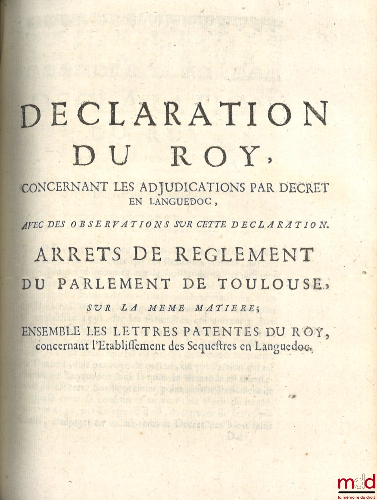 D’AGUESSEAU (Henri François) – RECUEIL DES QUESTIONS DE JURISPRUDENCE, Concernant les Donations, les Testamens, les Substitutions, les Incapacités de donner & de recevoir, & les Matières Beneficiales. Avec les RÉPONSES du Parlement de Toulouse sur ces mêm