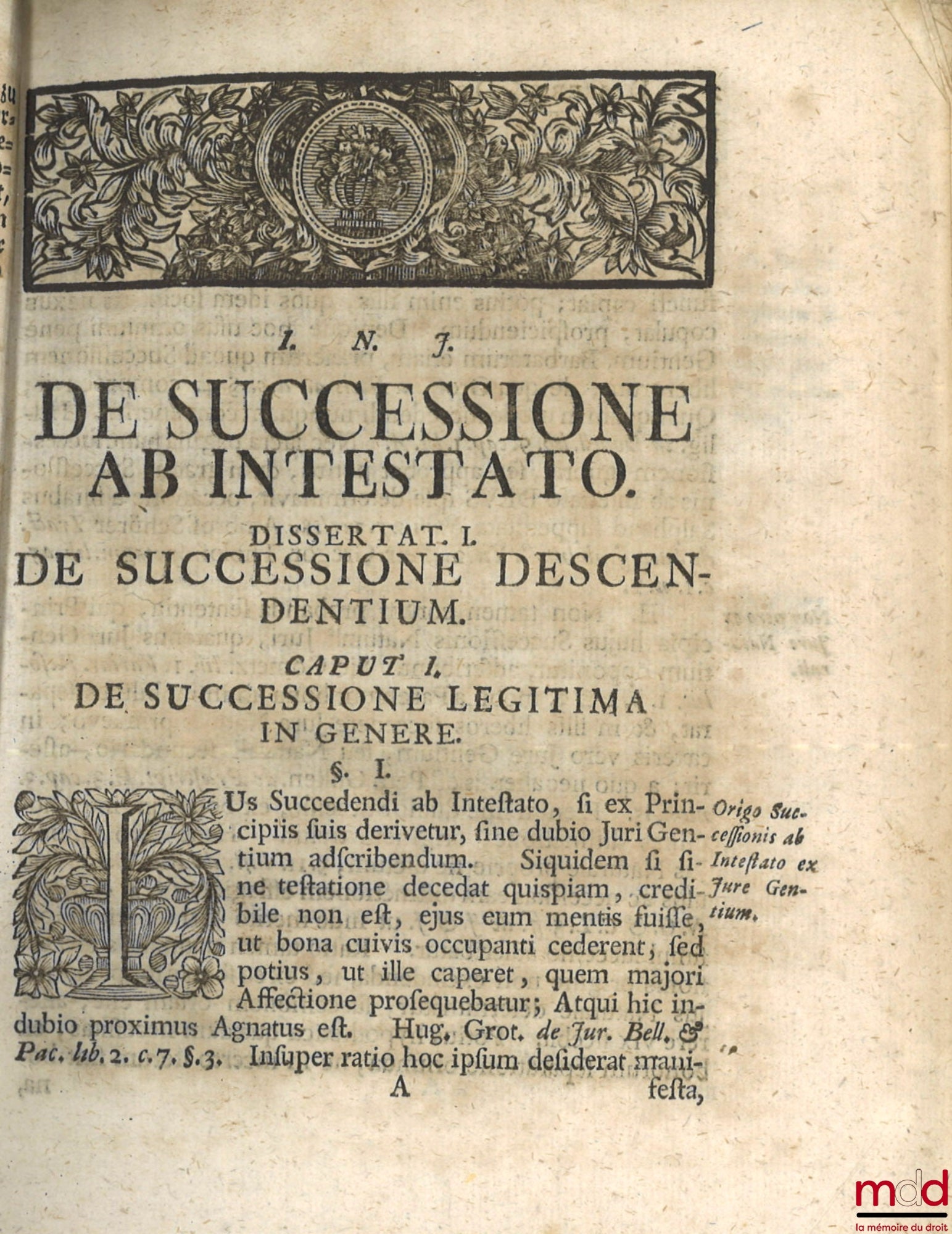 STRYKIO (Samuele) [STRYK (Samuel)] – TRACTATUS DE SUCCESSIONE AB INTESTATO, In quo Non tantum Ordinaria in Allodiis & Feudis succedendi ratio, sed & Extraordinariæ illæ Successiones Prætoriæ, Statutariæ, Fideicommissariæ, Pactitiæ omnis generis, subjuncta