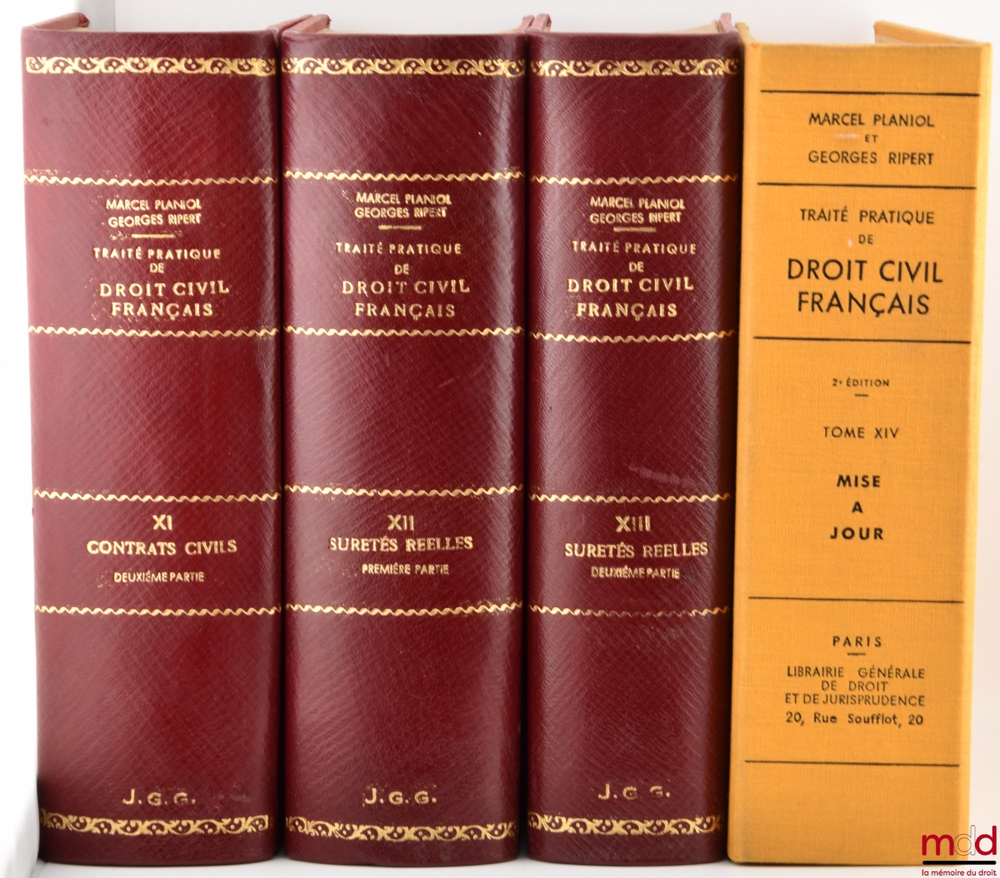 PLANIOL (Marcel) et RIPERT (Georges) – TRAITÉ PRATIQUE DE DROIT CIVIL FRANÇAIS, 2e éd. : t. I : Les personnes - état et capacité par René Savatier, avec le concours de Jean Savatier (XII-874 p.) ; t. II : La famille - mariage, divorce, filiation par André