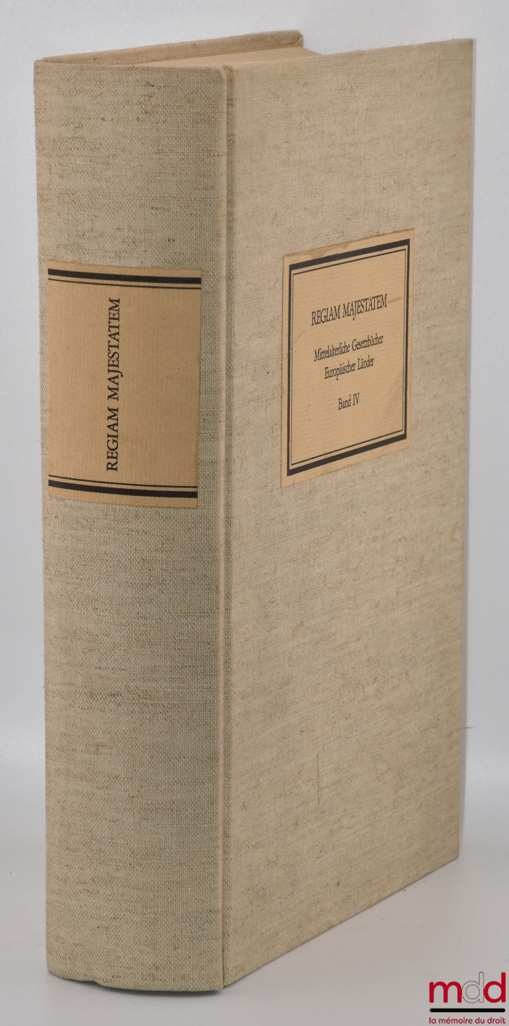 SKENAEI (Joannis) [SKENE (John)] – REGIAM MAJESTATEM SCOTIAE VETERES LEGES ET CONSTITUTIONES, Mittelalterliche Gesetzbücher europäischer Länder in Faksimiledrucken, Band IV, [fac-similé de l’édition parue en 1609 à Édimbourg, introduction de Klaus Luig]