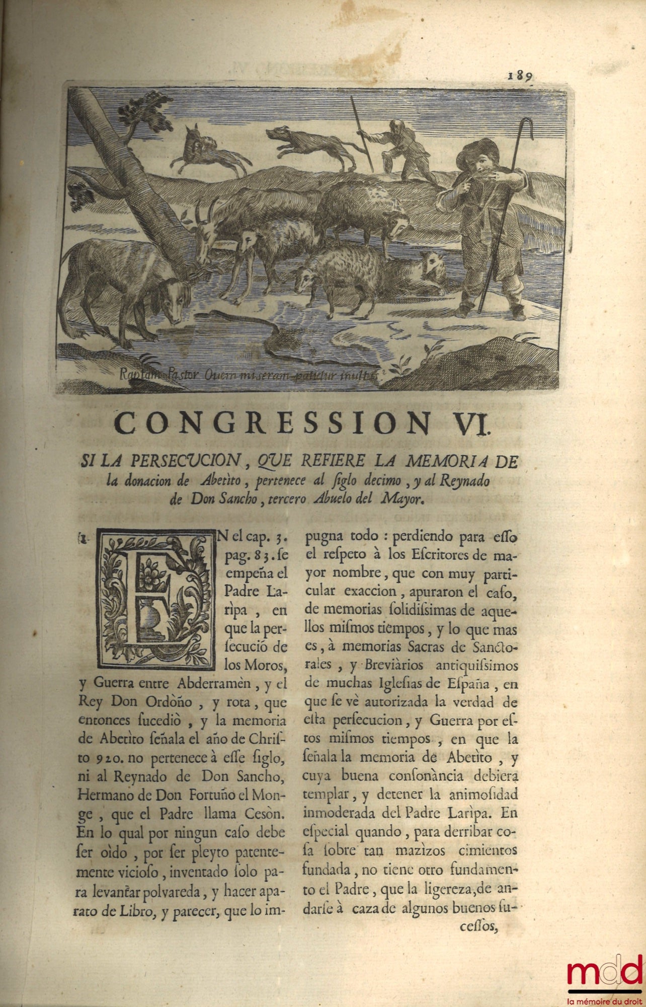 MORET (Joseph de) – [Congressiones apologeticas sobre la verdad de las investigaciones historicas de las antiguedades del reyno de Navarra]