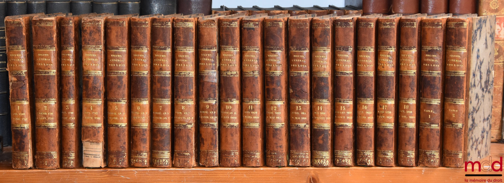 [BARROT (Odilon), VATIMESNIL, YMBERT] – RECUEIL GÉNÉRAL ANNOTÉ DES LOIS, DÉCRETS, ORDONNANCES, ETC., ETC., depuis le mois de juin 1789 jusqu’au mois d’août 1830 ; avec des notices par MM. ODILON BARROT, VATIMESNIL, YMBERT ; publié par les rédacteurs du Jo