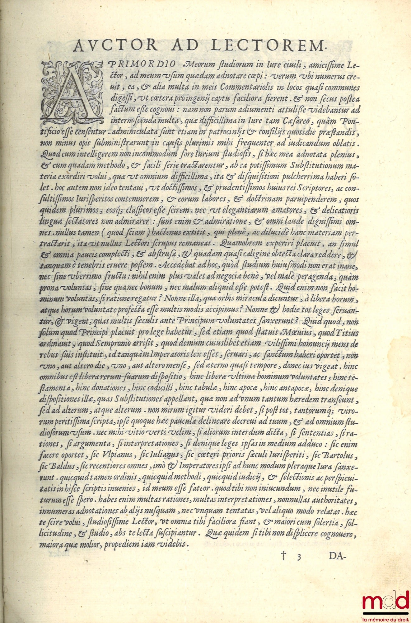 TRENTACINQUII (Alexandri) [Trentacinque (Alessandro)] – Alexandri Trentacinquii, I.C. praeclarissimi, patricii Aquilani, De substitutionibus tractatus, Hanc ultimarum voluntatum præcipuam materiam, aliarumq[ue]; omnium in iure difficillimam distinctè & or