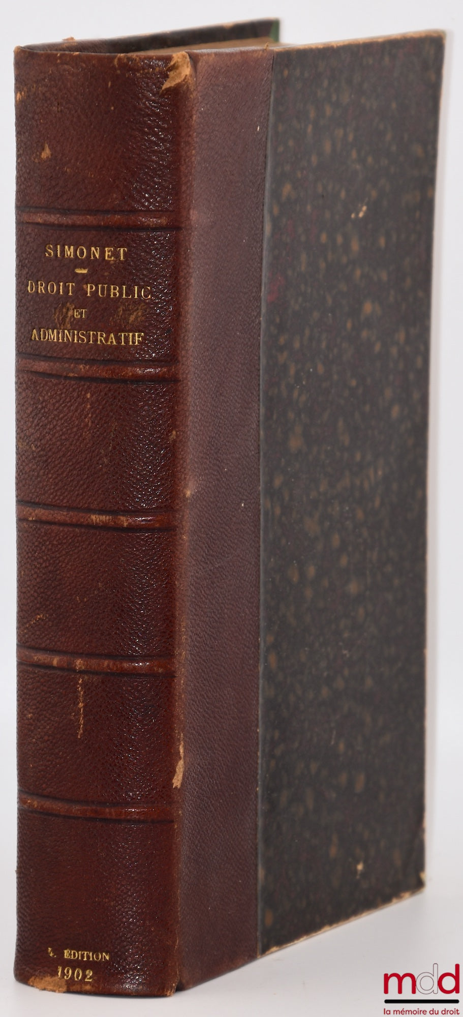 SIMONET (Jean-Baptiste) – TRAITÉ ÉLÉMENTAIRE DE DROIT PUBLIC ET ADMINISTRATIF, Contenant les matières exigées par les programmes des facultés de droit, du Conseil d’État, de la Cour des comptes, des ministères de l’intérieur, des finances, des travaux pub