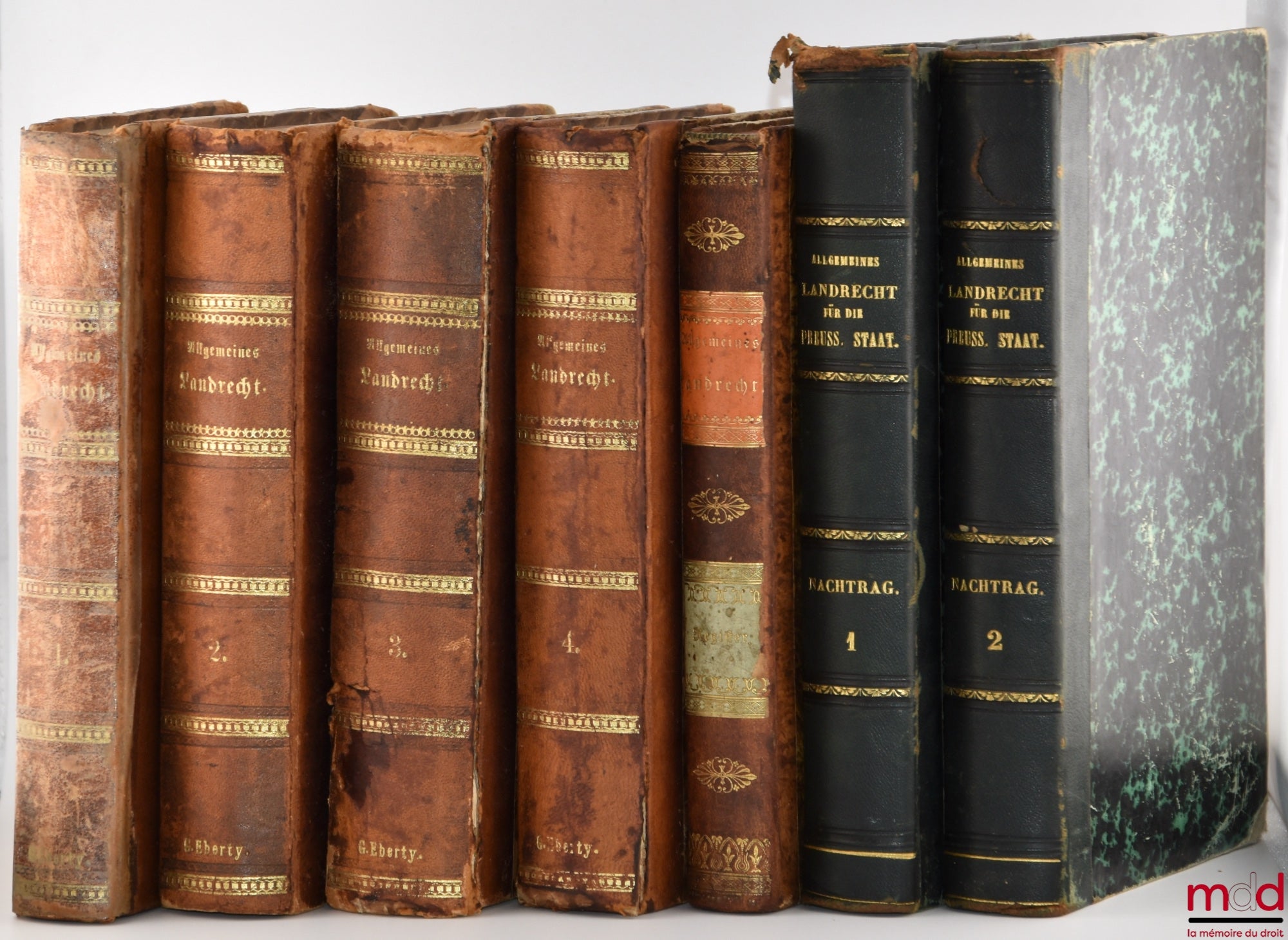 [Code - Prusse] – ALLGEMEINES LANDRECHT FÜR DIE PREUSSISCHEN STAATEN, Unveränderter Abdruck der Ausgabe von 1821 (4 vol.) ; REGISTER ZUM ALLGEMEINEN LANDRECHT FÜR DIE PREUSSISCHEN STAATEN (1 vol.) ; NACHTRAG ZUM ALLGEMEINEN LANDRECHT FÜR DIE PREUSSISCHEN