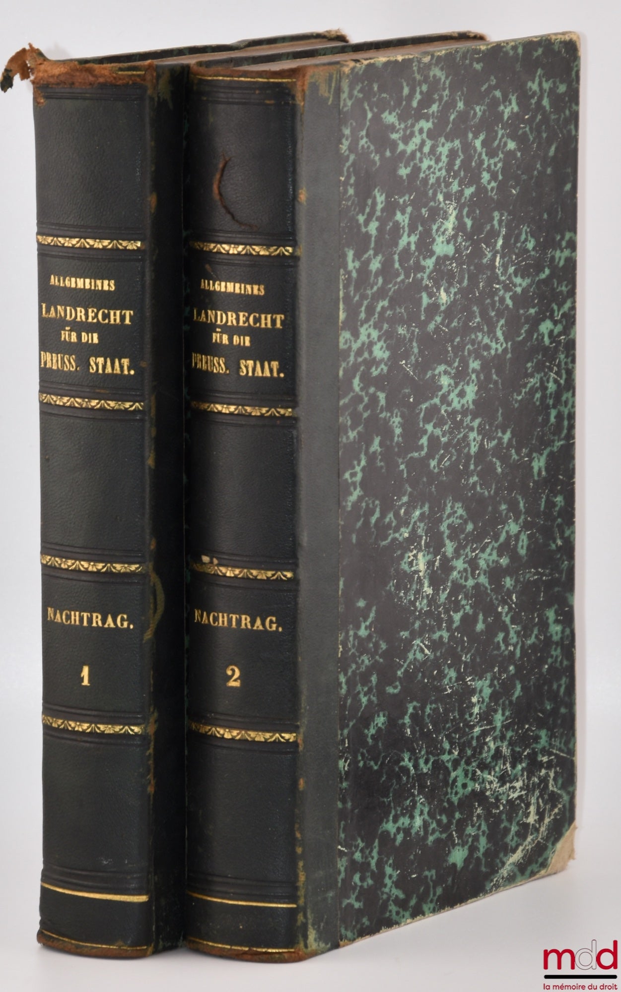 [Code - Prusse] – ALLGEMEINES LANDRECHT FÜR DIE PREUSSISCHEN STAATEN, Unveränderter Abdruck der Ausgabe von 1821 (4 vol.) ; REGISTER ZUM ALLGEMEINEN LANDRECHT FÜR DIE PREUSSISCHEN STAATEN (1 vol.) ; NACHTRAG ZUM ALLGEMEINEN LANDRECHT FÜR DIE PREUSSISCHEN