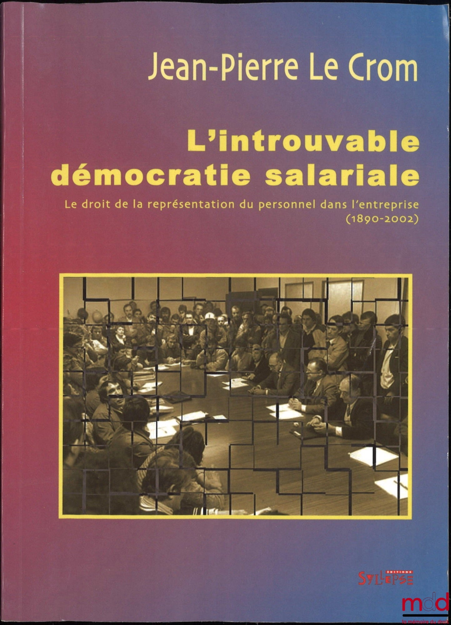 LE CROM (Jean-Pierre) – L’INTROUVABLE DÉMOCRATIE SALARIALE, Le droit de la représentation du personnel dans l’entreprise (1890-2002), coll Le présent avenir