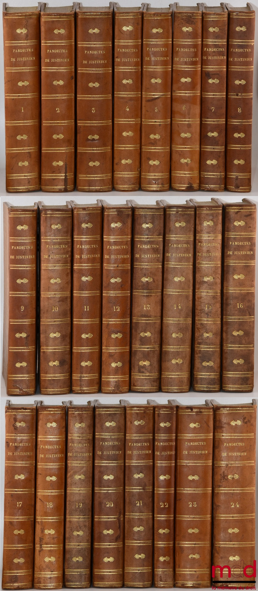 POTHIER (Robert-Joseph) / MOREAU DE MONTALIN – PANDECTES DE JUSTINIEN mises dans un nouvel ordre, avec les lois du code et les novelles qui confirment, expliquent ou abrogent le droit des pandectes, traduites [du latin en français] par [l’abbé Pierre-Anto
