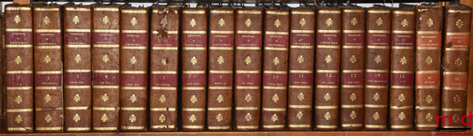 MERLIN (Philippe-Antoine) – RÉPERTOIRE UNIVERSEL ET RAISONNÉ DE JURISPRUDENCE, Corrigée, réduite aux objets dont la connaissance peut encore être utile, et augmentée 1°) d’un grand nombre d’Articles, 2°) de Notes indicatives des changements apportés aux L