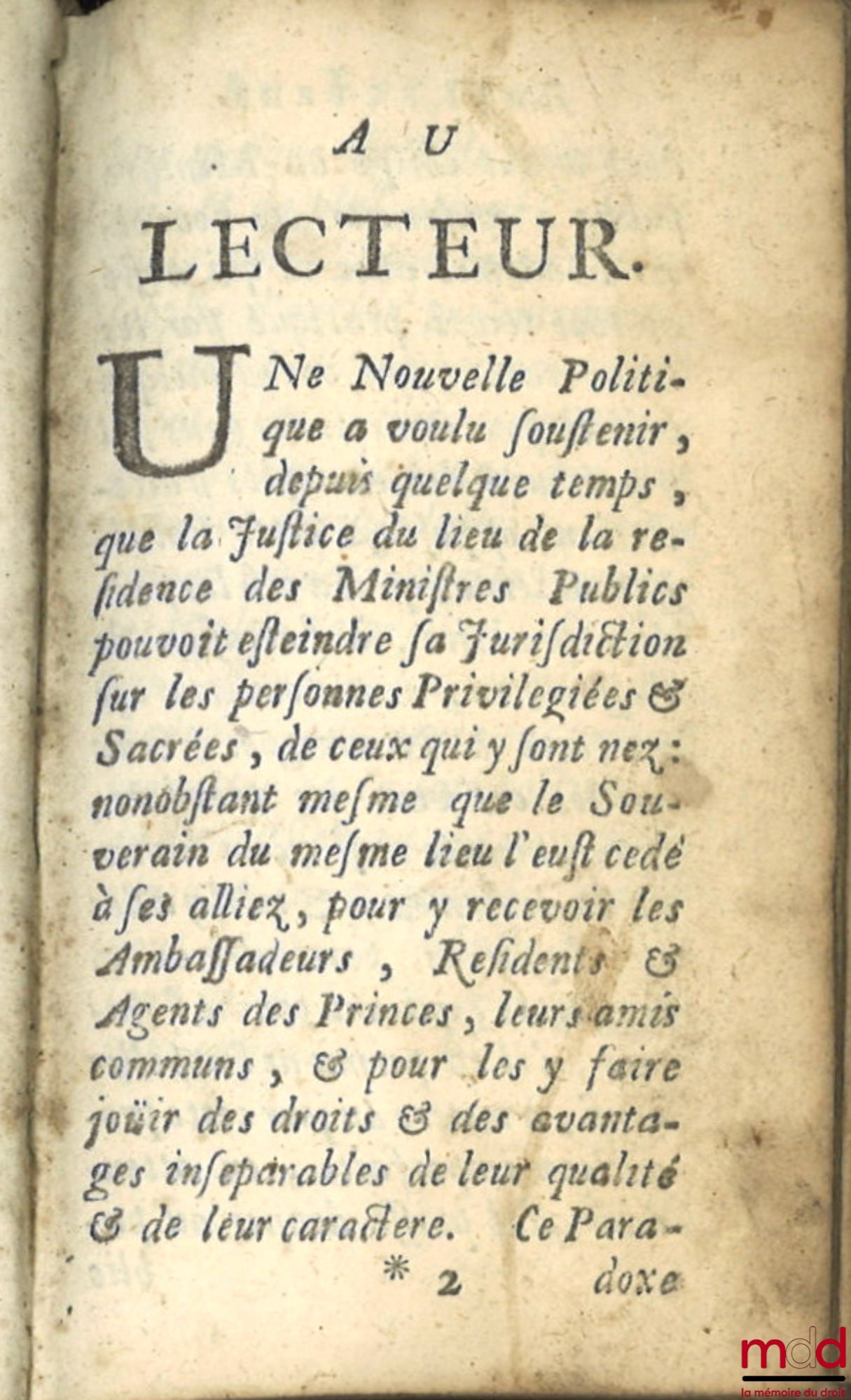 WICQUEFORT (le ministre prisonnier de) – MÉMOIRES TOUCHANT LES AMBASSADEURS ET LES MINISTRES PUBLICS