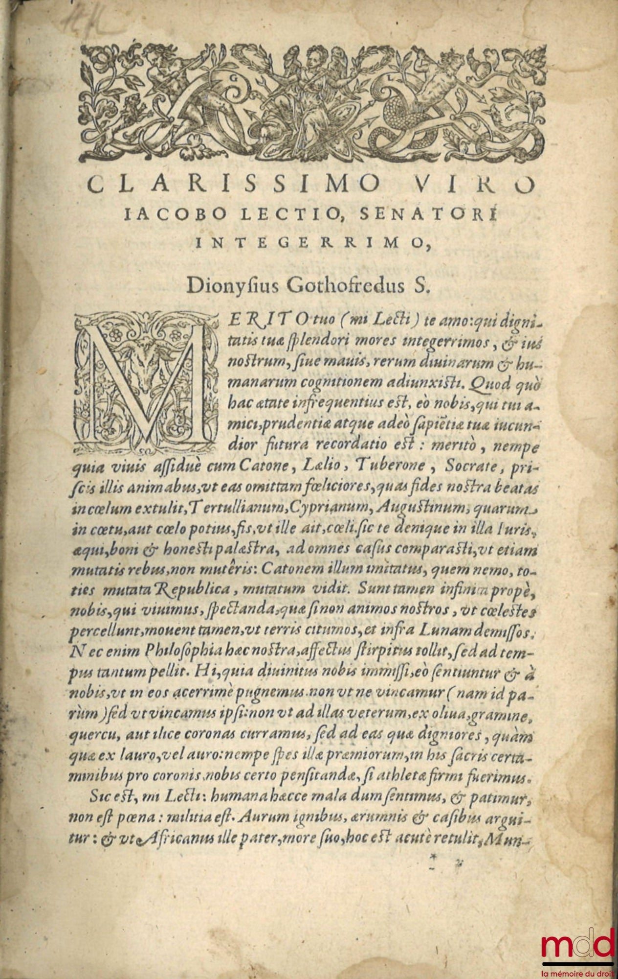 [Corpus juris civilis], GOTHOFREDUS (Dionysio) [GODEFROY (Denis)] – CORPUS JURIS CIVILIS, In quo, vice interpretationis, variæ lectiones, si non omnes, præcipuæ tamen & magisnecessarie adiectæ. Tomus I. Pandectarum seu DIGESTORUM libri quinquaginta. Addit