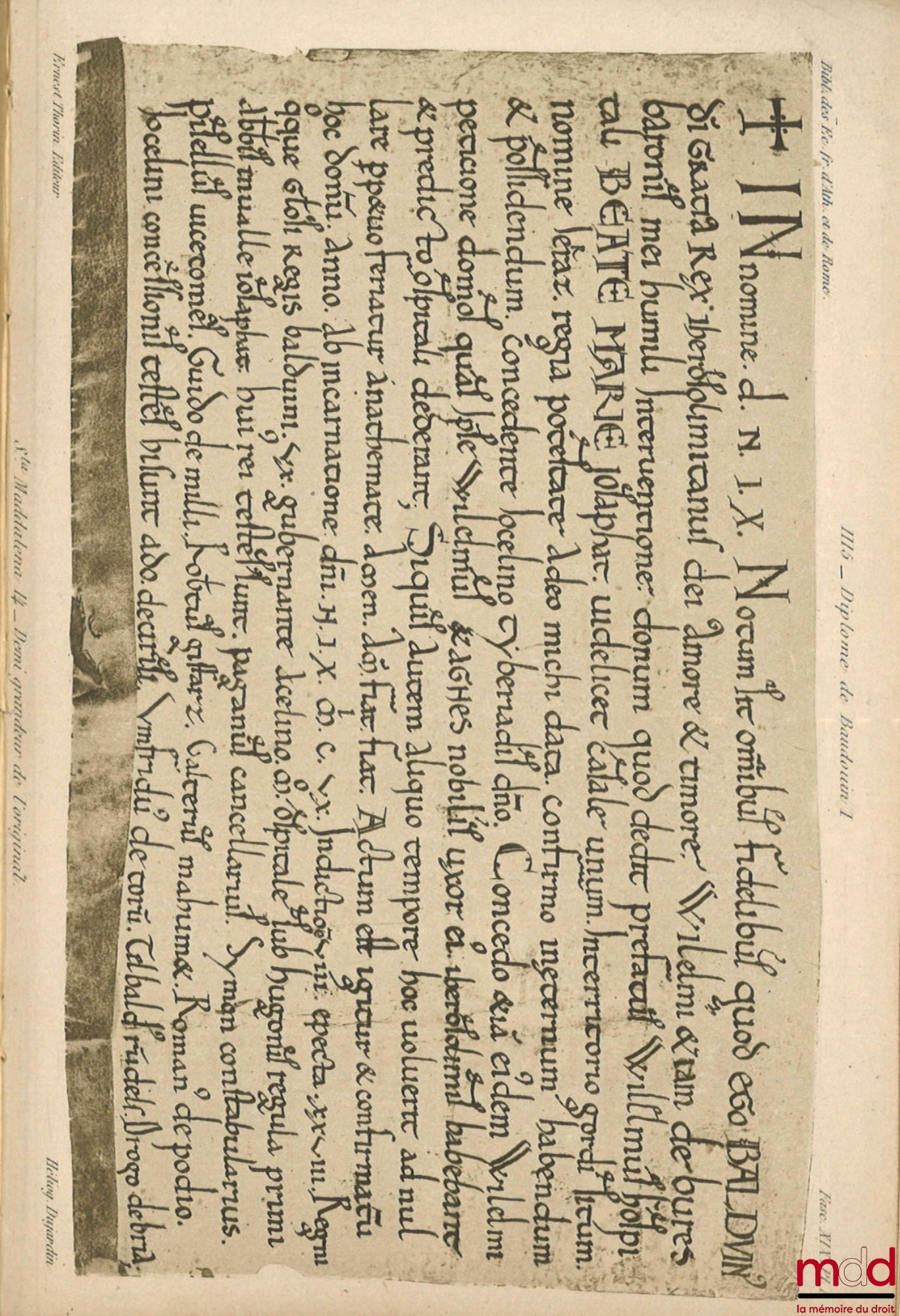 DELABORDE (Henri-François) – CHARTES DE TERRE SAINTE Provenant de l’Abbaye de N.-D. De Josaphat, Bibl. des écoles françaises d’Athènes et de Rome, Fasc. 19e