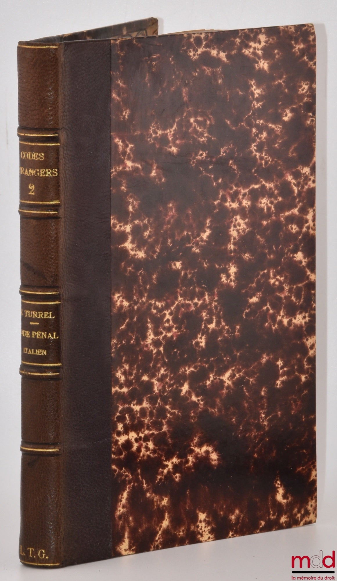 [Code - Italie] – CODE PÉNAL ITALIEN, Promulgué le 1er janvier 1890 suivi des dispositions transitoires, Traduit et annoté par Edmond Turrel, coll. de codes étrangers, t. II