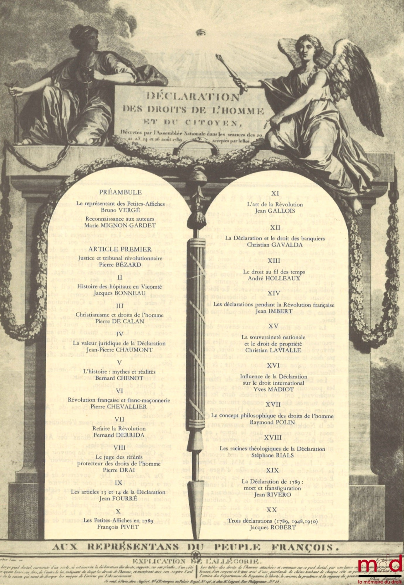 [Bicentenaire de la Révolution Française ] – LES PETITES AFFICHES, Porte-Parole de la Déclaration des droits de l’homme et du citoyen de 1789, n° 84, 14 juillet 1989