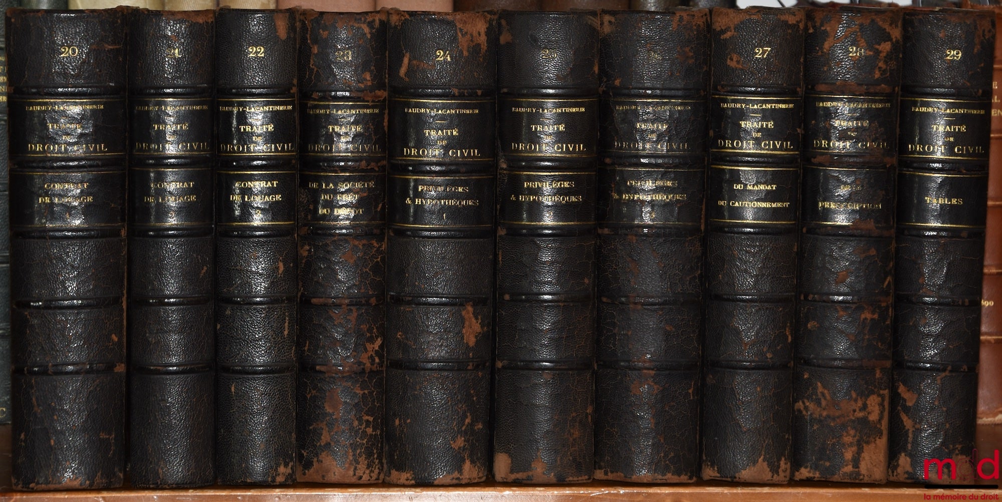 BAUDRY-LACANTINERIE (Gabriel) – TRAITÉ THÉORIQUE ET PRATIQUE DE DROIT CIVIL, 3e éd. : Des personnes, Avec Houques-Fourcade, Chauveau, Chéneaux et Bonnecarrère, (1907-1908), 5 vol. ; Des Biens, Avec Chauveau, (1905), 1 vol. ; Des Successions, Avec Wahl, (1