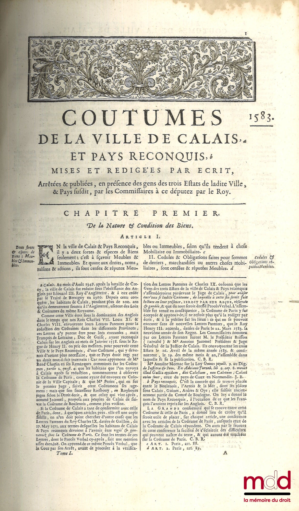 BOURDOT DE RICHEBOURG (Charles-Antoine) – NOUVEAU COUTUMIER GÉNÉRAL OU CORPS DES COUTUMES GÉNÉRALES ET PARTICULIÈRES DE FRANCE, ET DES PROVINCES CONNUES SOUS LE NOM DES GAULES ; exactement vérifiées sur les Originaux conservez au Greffe du Parlement de Pa