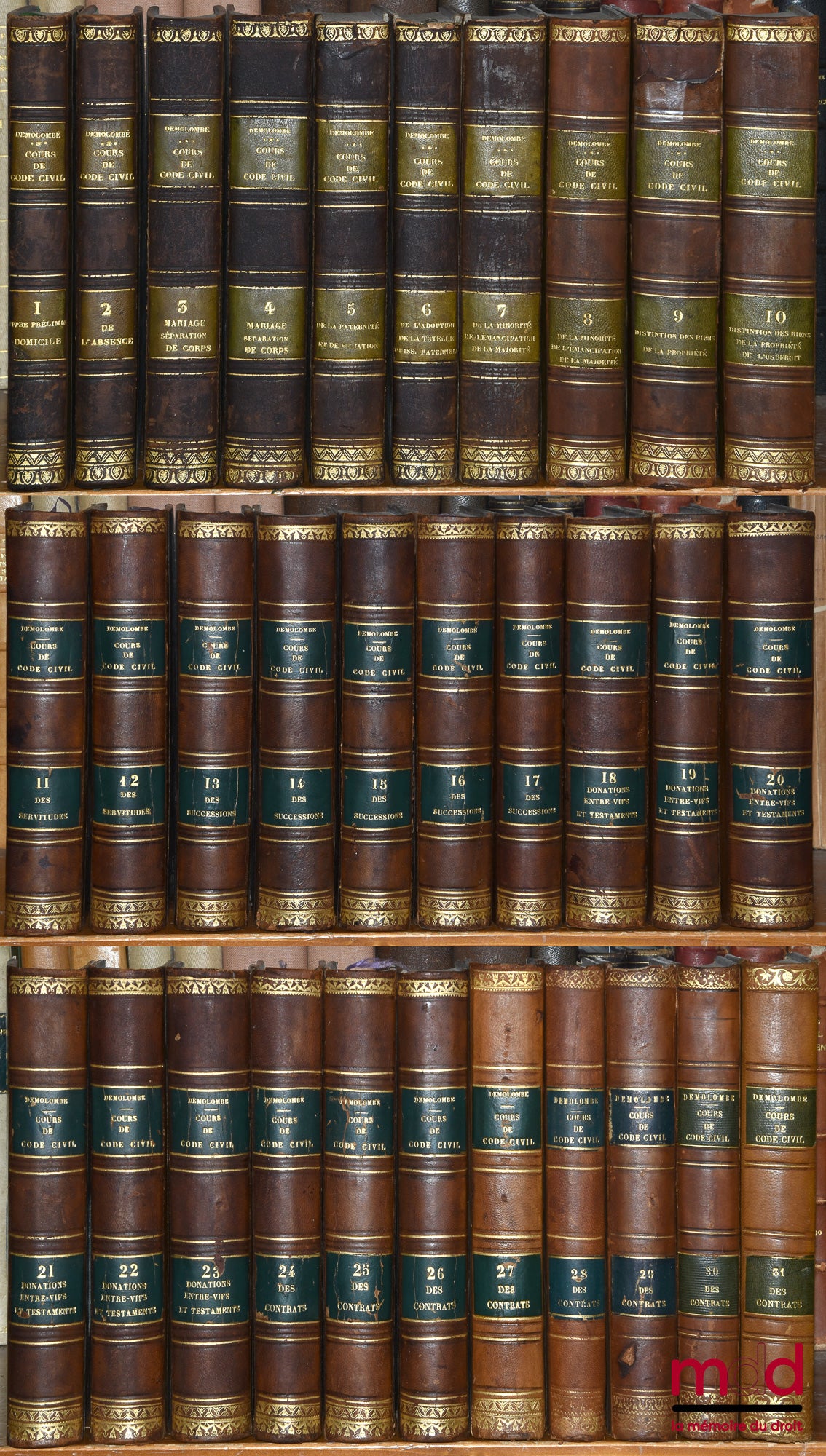 DEMOLOMBE (Charles) & GUILLOUARD (Louis) – COURS DE CODE NAPOLÉON, 1re éd.