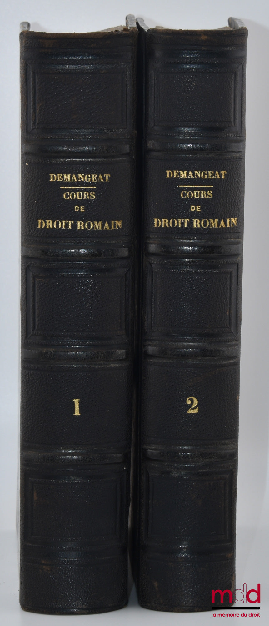 DEMANGEAT (Charles) – COURS ÉLÉMENTAIRE DE DROIT ROMAIN, Contenant 1° Un abrégé de l’histoire externe du droit romain ; 2° L’explication complète des Institutes de Gaius et des Institutes de Justinien ; 3° L’explication des principaux textes du Digeste et