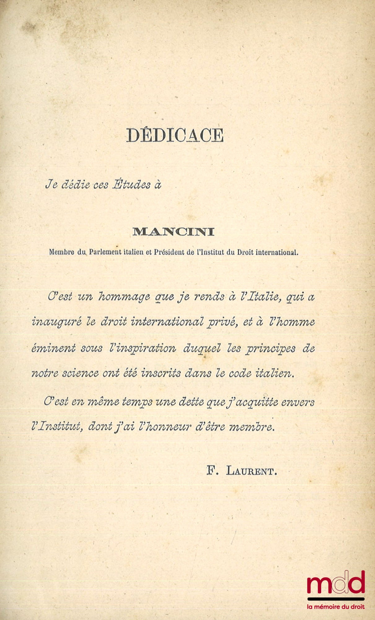 LAURENT (François) – DROIT CIVIL INTERNATIONAL