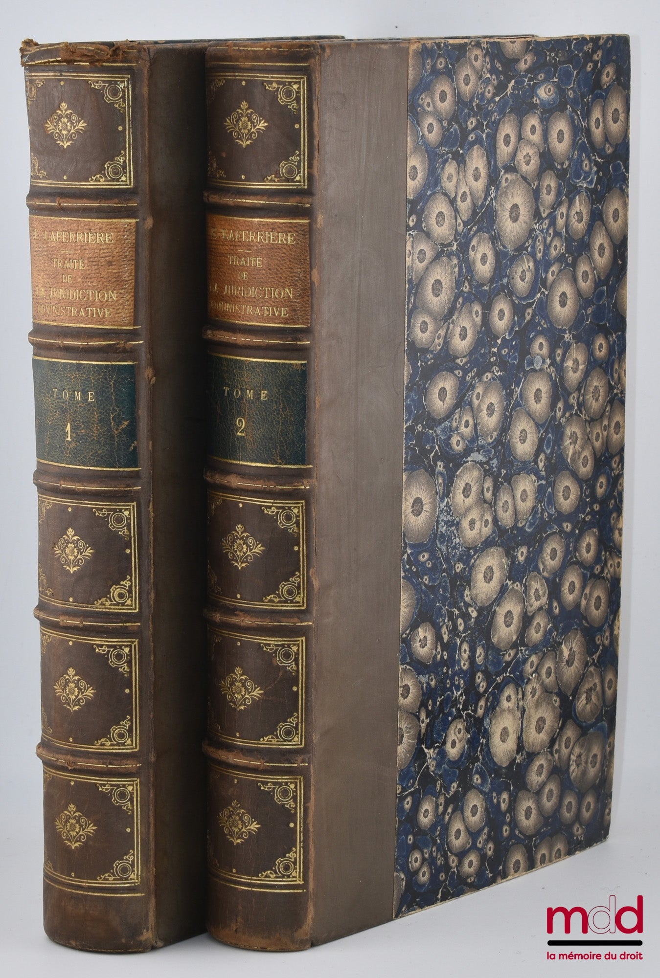 LAFERRIÈRE (Édouard) – TRAITÉ DE LA JURIDICTION ADMINISTRATIVE ET DES RECOURS CONTENTIEUX : t. I : Notions générales et législation comparée - Histoire - Organisation - Compétence de la juridiction administrative ; t. II : Compétence (suite) - Marchés et