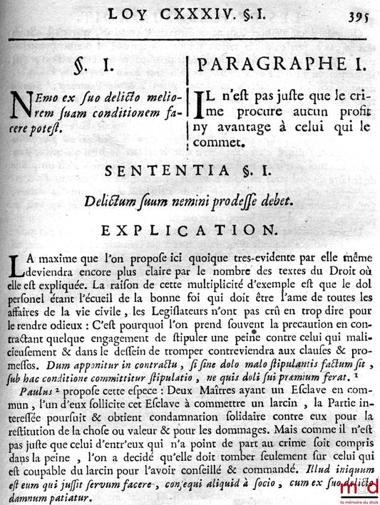 DANTOINE (Jean Baptiste) – LES RÈGLES DU DROIT CIVIL, DANS LE MÊME ORDRE QU’ELLES SONT DISPOSÉES AU DERNIER TITRE DU DIGESTE. TRADUITES EN FRANÇOIS AVEC DES EXPLICATIONS ET DES COMMENTAIRES SUR CHAQUE RÈGLE, nouvelle éd.