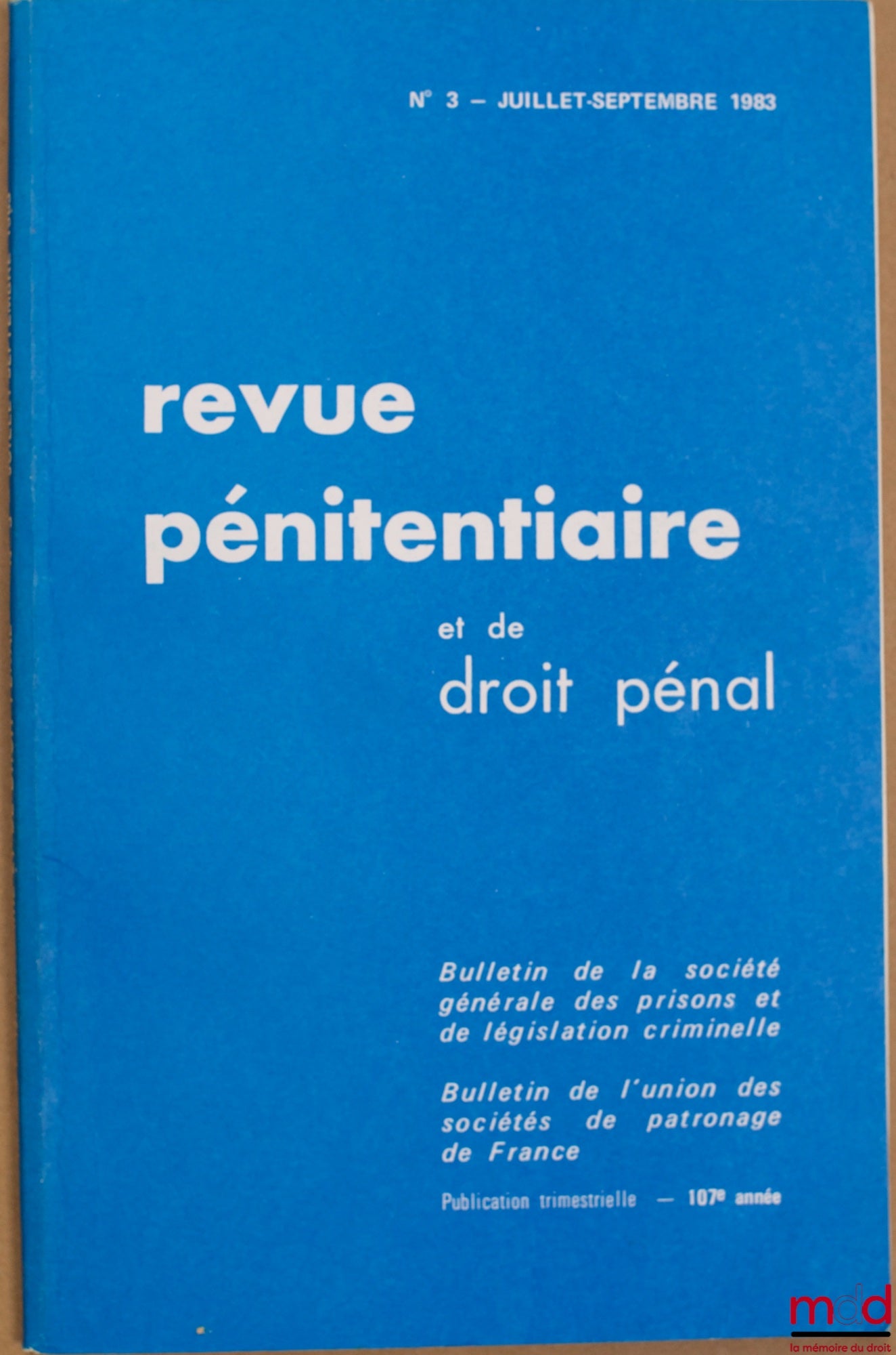 Périodique – REVUE PÉNITENTIAIRE ET DE DROIT PÉNAL, oct.-déc. 1983