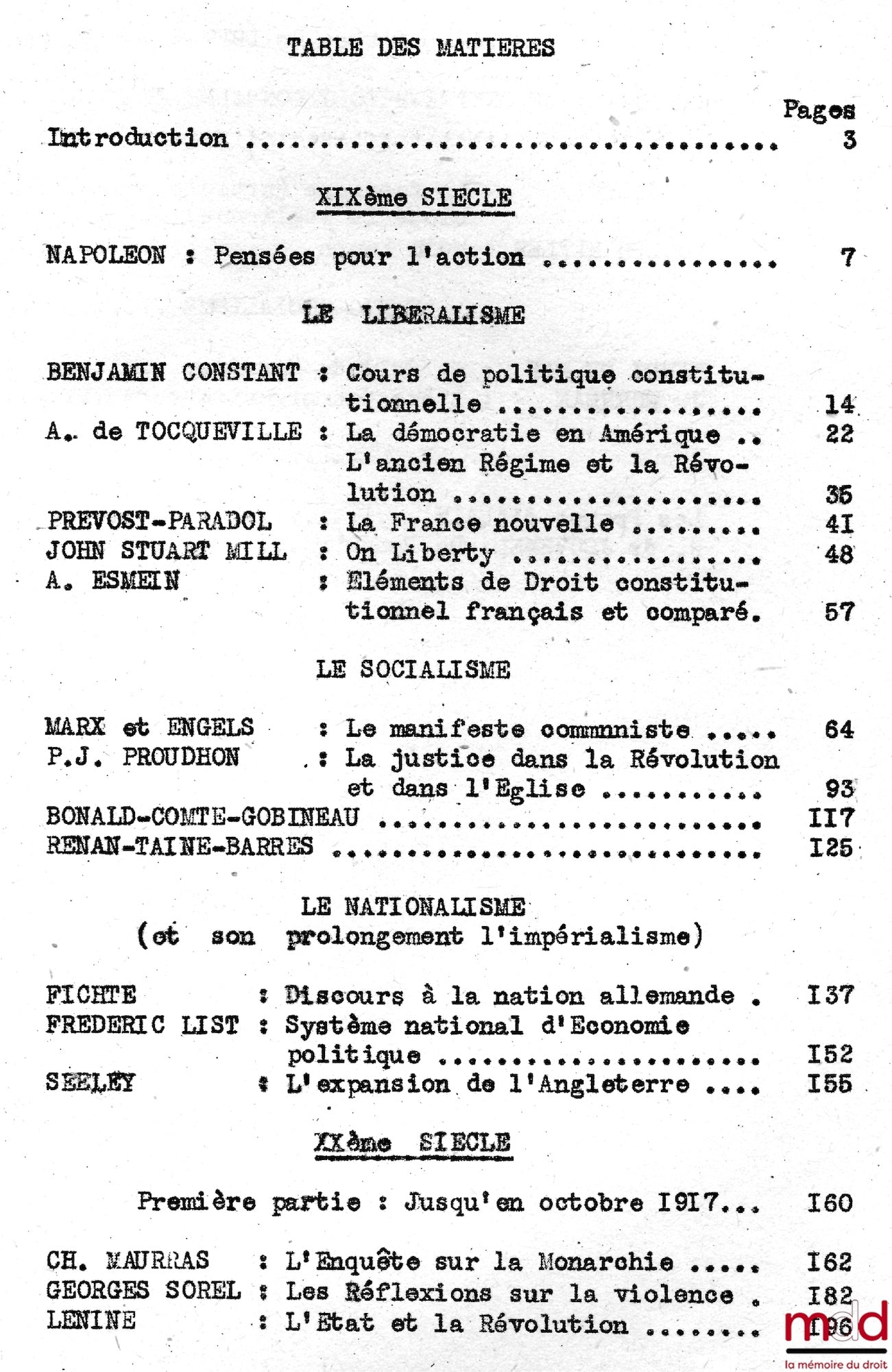 CHEVALLIER (Jean-Jacques) – COURS DE DROIT CONSTITUTIONNEL COMPARÉ, D.E.S. 1946-1947 et 1948-1949 : Les grands œuvres politiques de l’antiquité à nos jours